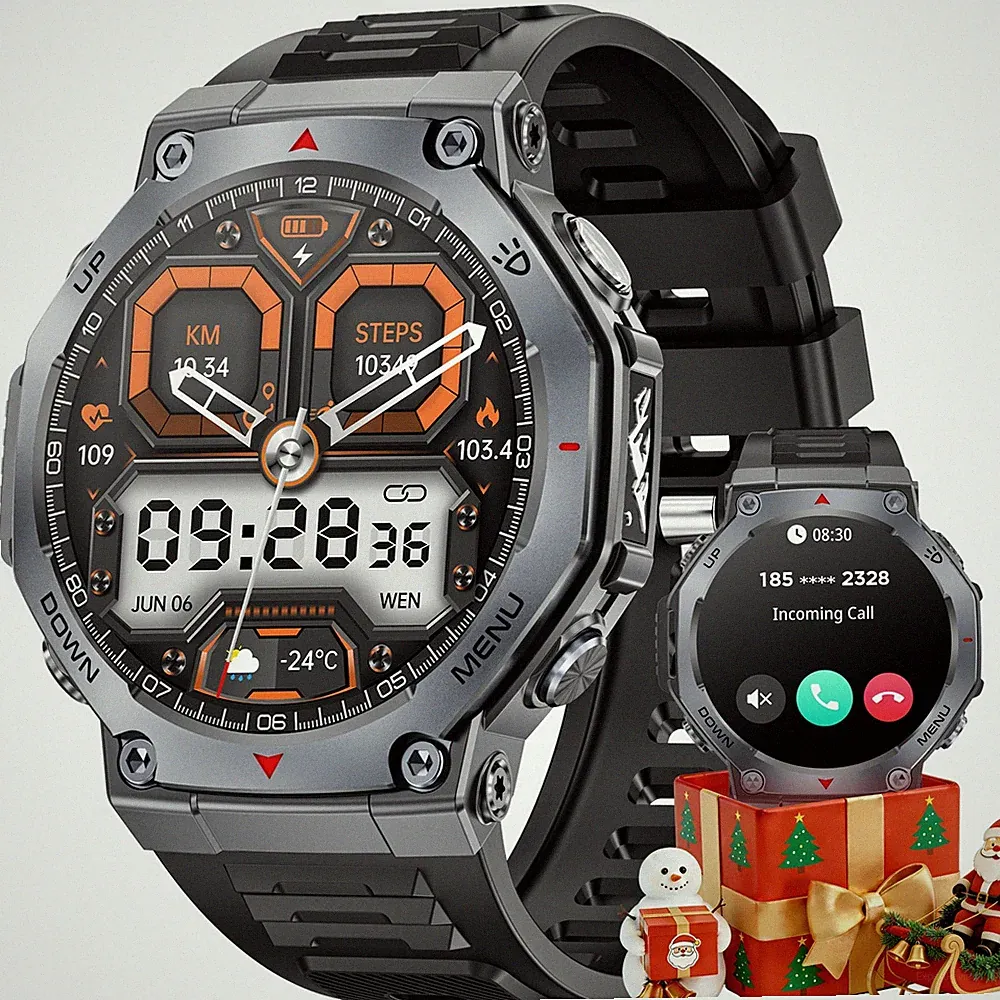 1.43" Smartwatch AMOLED-Anzeige 5ATM wasserdicht Militärsportuhr Für Android iOS