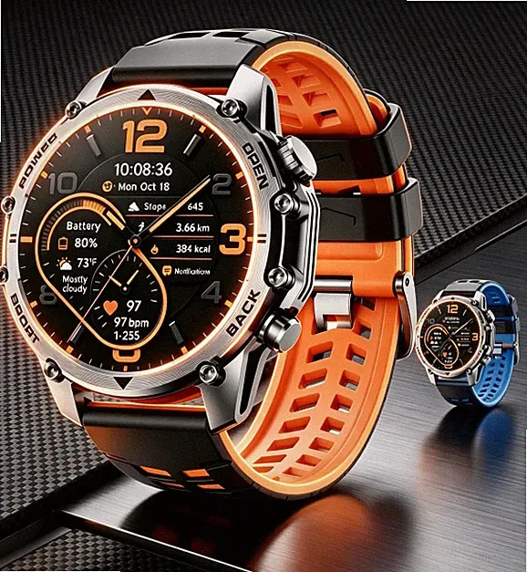 1,52" Smart Watch Für Herren (Antwort / Anruf) Militärsportuhr mit 2 Armbändern