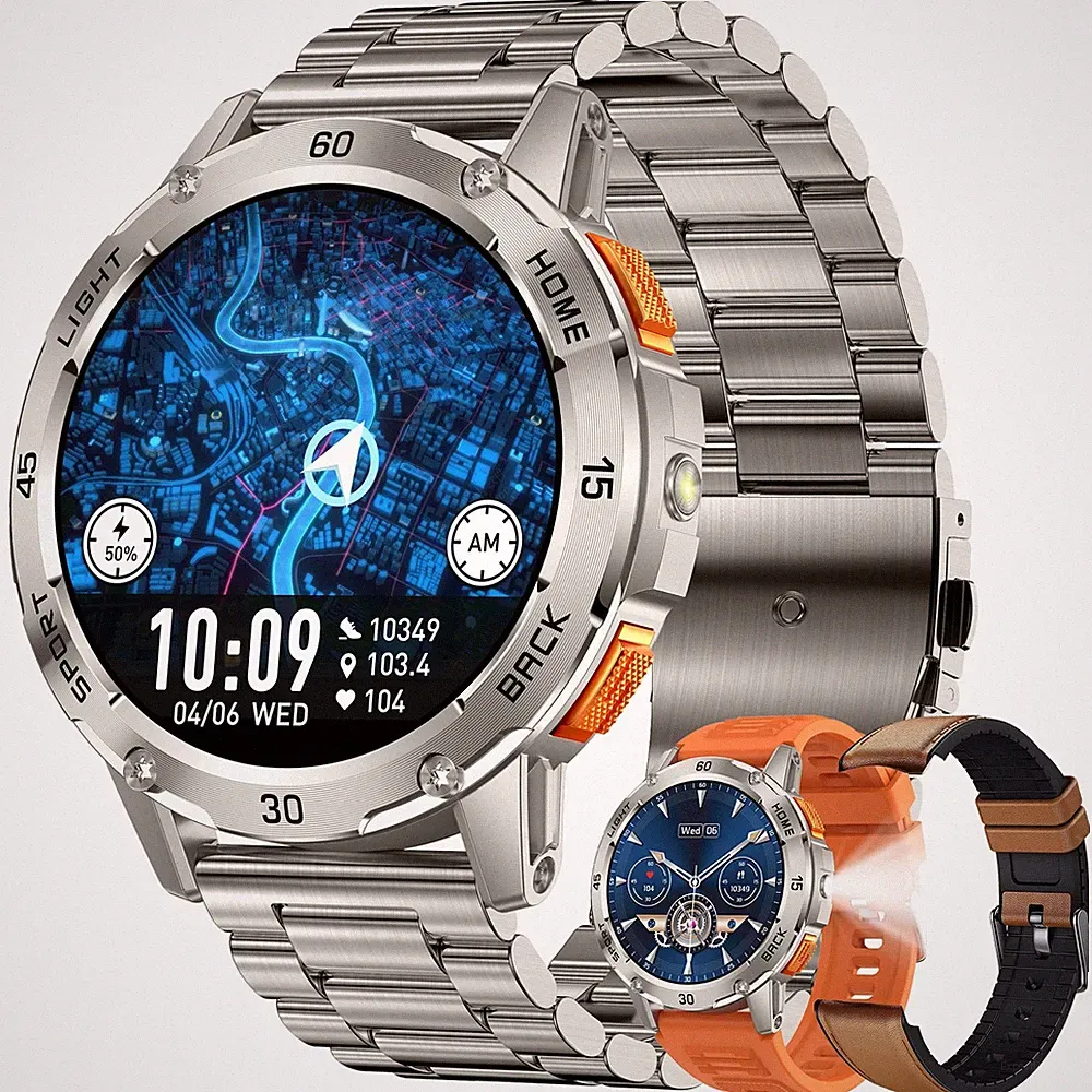 1,53" AMOLED Smartwatch Herren mit Telefonfunktion, 400mAh Batterie, Sportuhr...