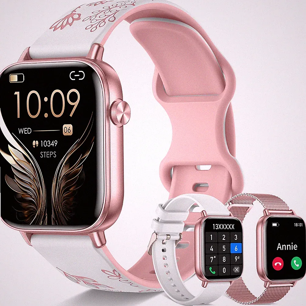 1,83" Smartwatch für Frauen mit Bluetooth Anruf (Annahme/Zifferblatt), Activity Fitn...