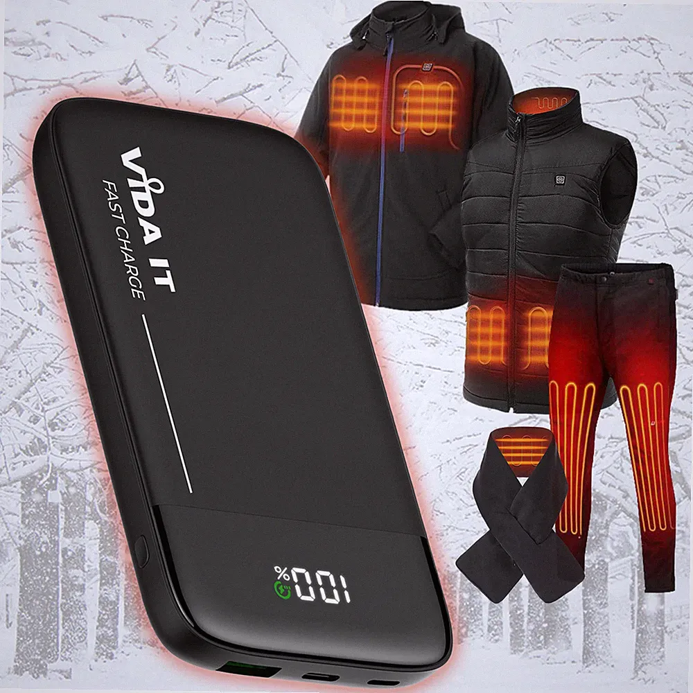10000mAh Powerbank Akku Für Beheizbare Weste Jacken Hose Kleidung USB Ladegerät