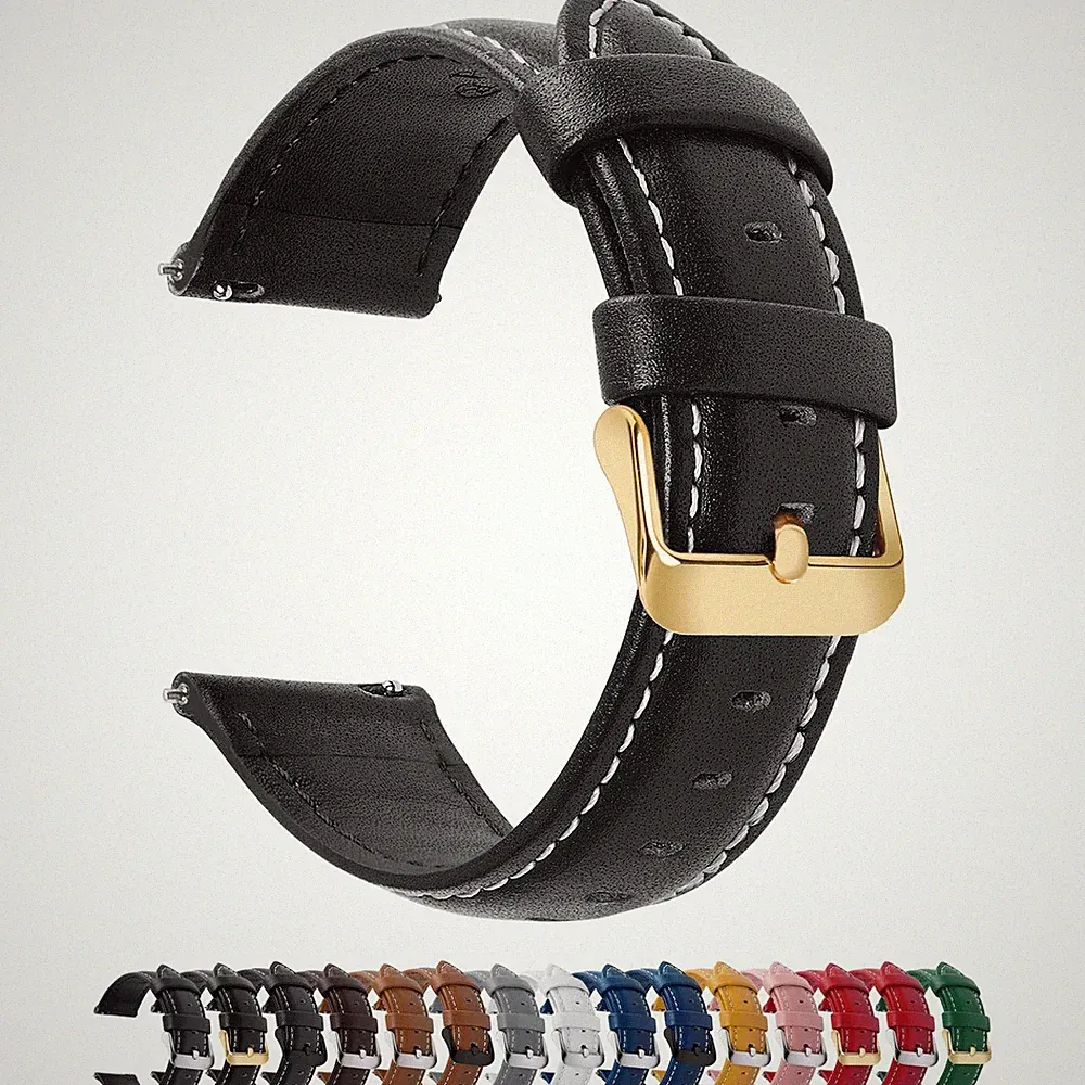12 Farben Uhrenarmband 18mm Vintage Lederarmband Ersatzrmbänder für Smartwatch