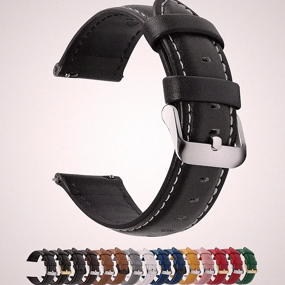 12 Farben Uhrenarmband 19mm Vintage Lederarmband Ersatzrmbänder für Smartwatch