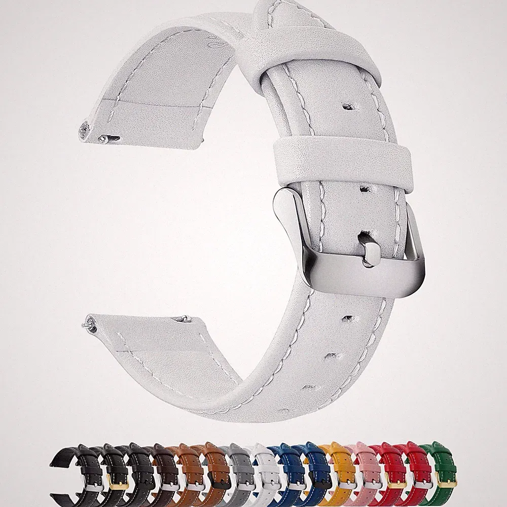 12 Farben Uhrenarmband 20mm Vintage Lederarmband Ersatzrmbänder für Smartwatch