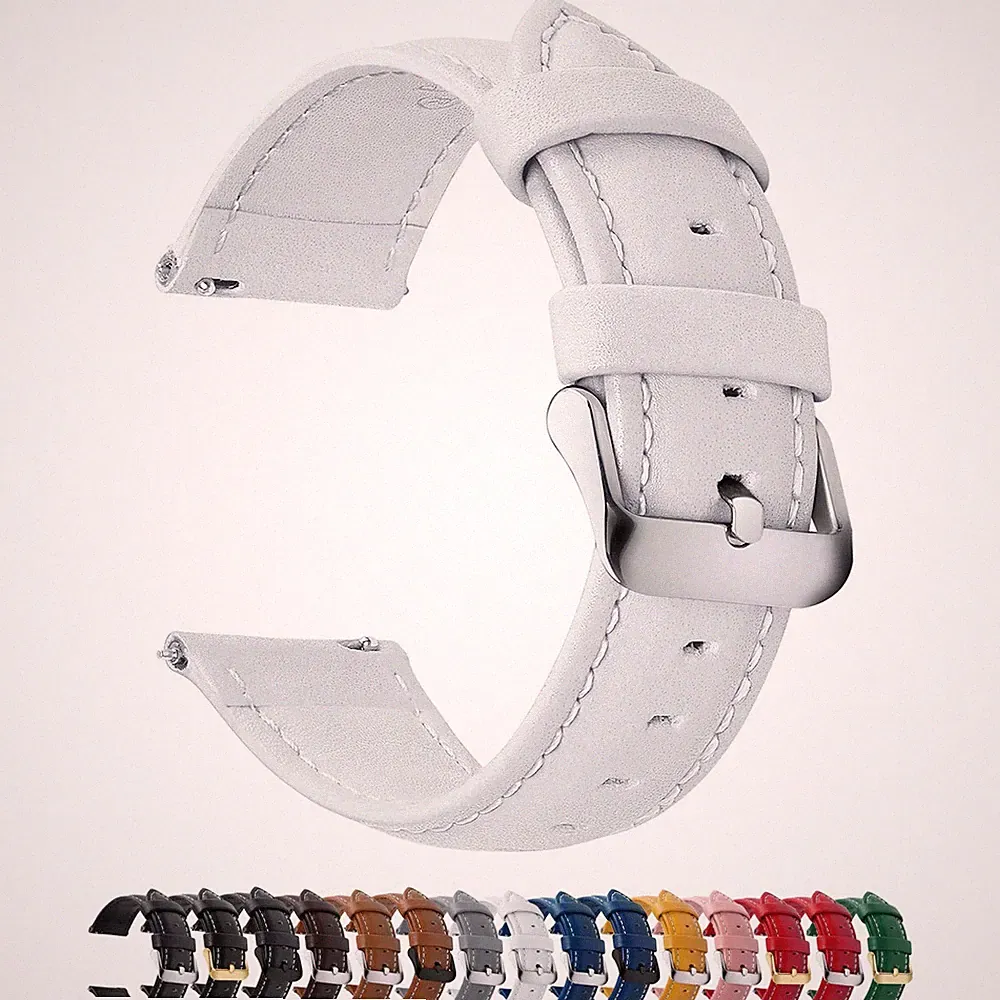 12 Farben Uhrenarmband 22mm Lederarmband für Smartwatch Universal Uhr