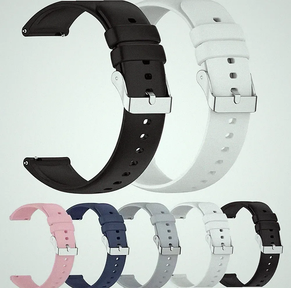 16MM 18MM 20MM 22MM 24MM SILIKON UHRENARMBAND SMARTWATCH WATCH UHR BAND SCHWARZ