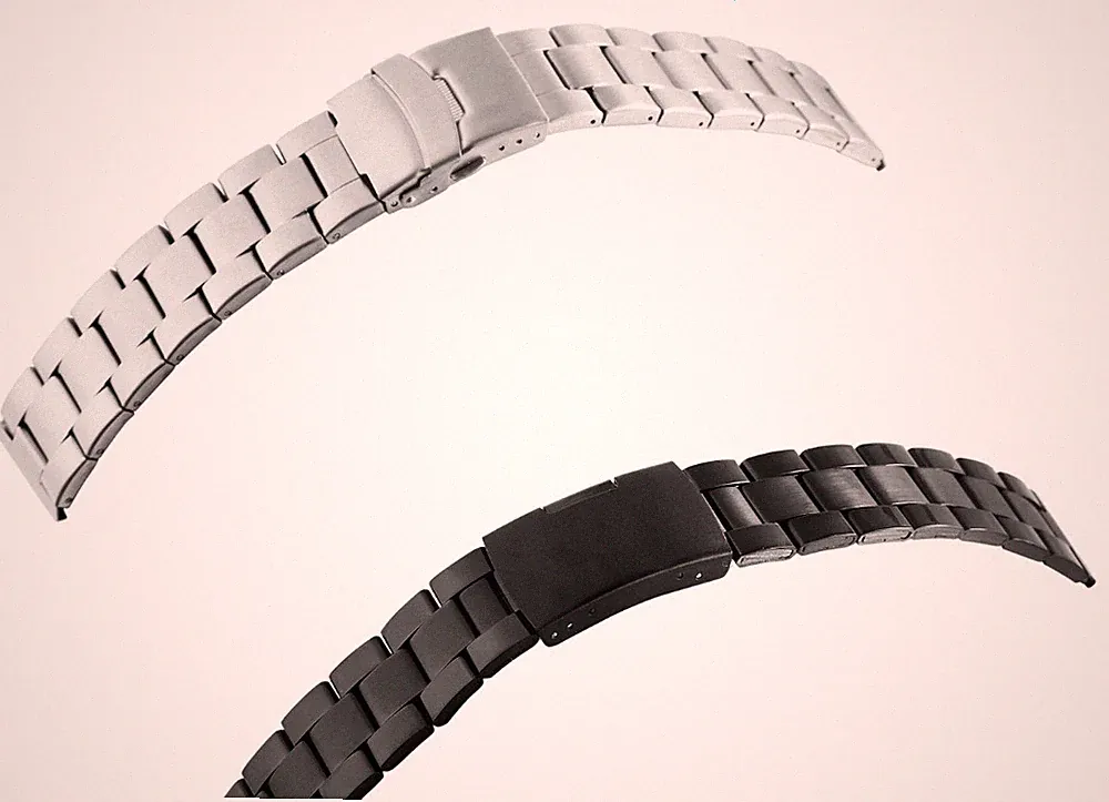 18 / 20 / 22 / 24mm Edelstahl Glieder-Uhrenarmband auch für Smart Watch Uhren