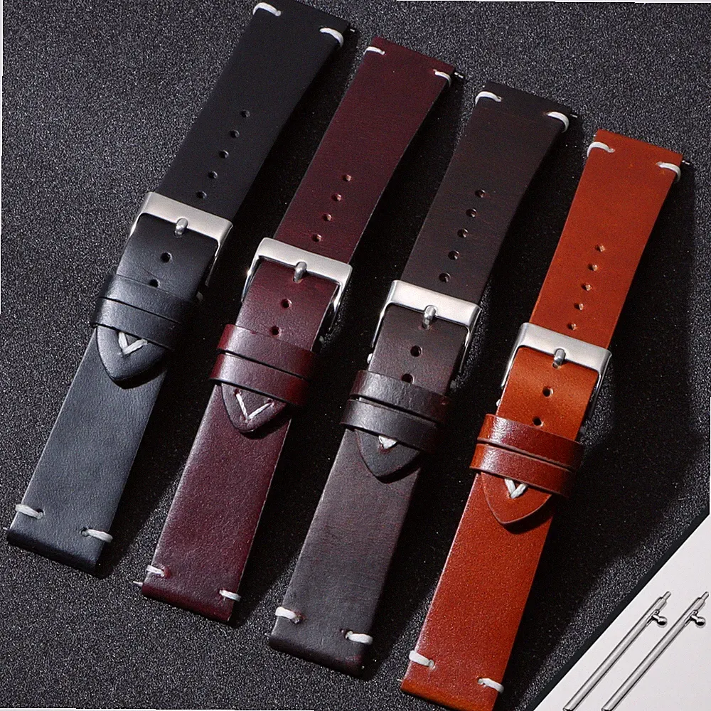 18 | 20 | 22 mm Uhrenarmband Ersatz Armbanduhr Lederband Quick Release