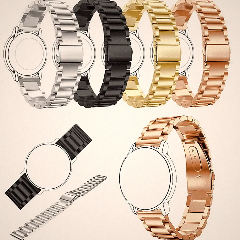 18~22mm Ersatz Armband Universal Metall Edelstahlband Uhrenarmband Smartwatch DE
