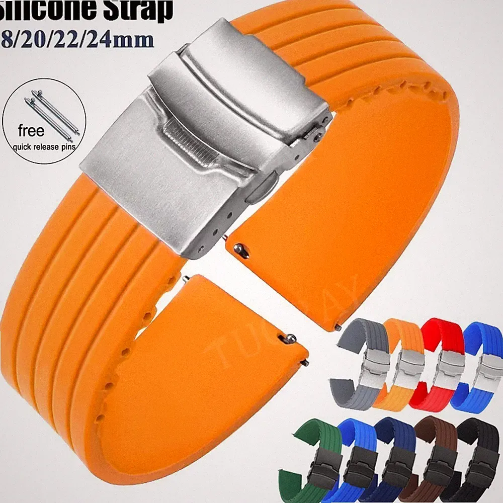 18mm 20mm 22mm 24mm Universal Silikon Uhrenarmband Armband Smartwatch Ersatzband