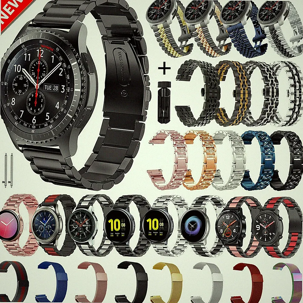 18mm 20mm 22mm Ersatz Armband Universal Edelstahlband Uhrenarmband Smartwatch