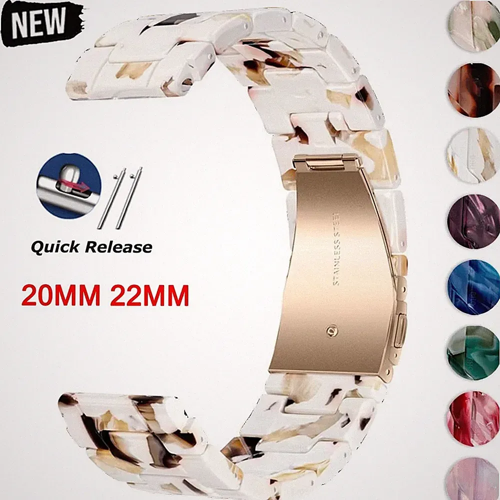 18mm/20mm/22mm Ersatz Armband Universal Luxus Harz Resin Uhrenarmband Smartwatch