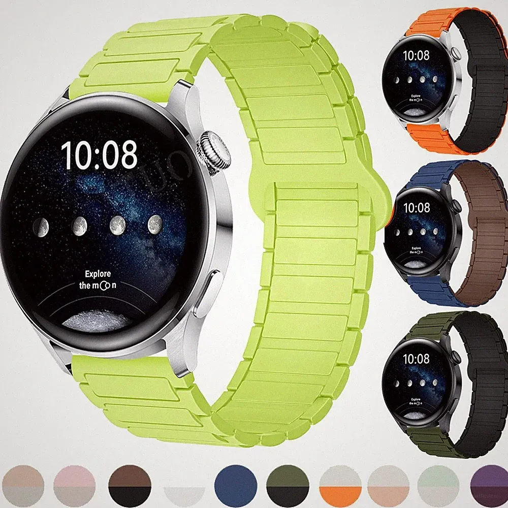 18mm 20mm 22mm Magnet Silikon Armband Uhrenarmband Smartwatch Ersatz Band Strap