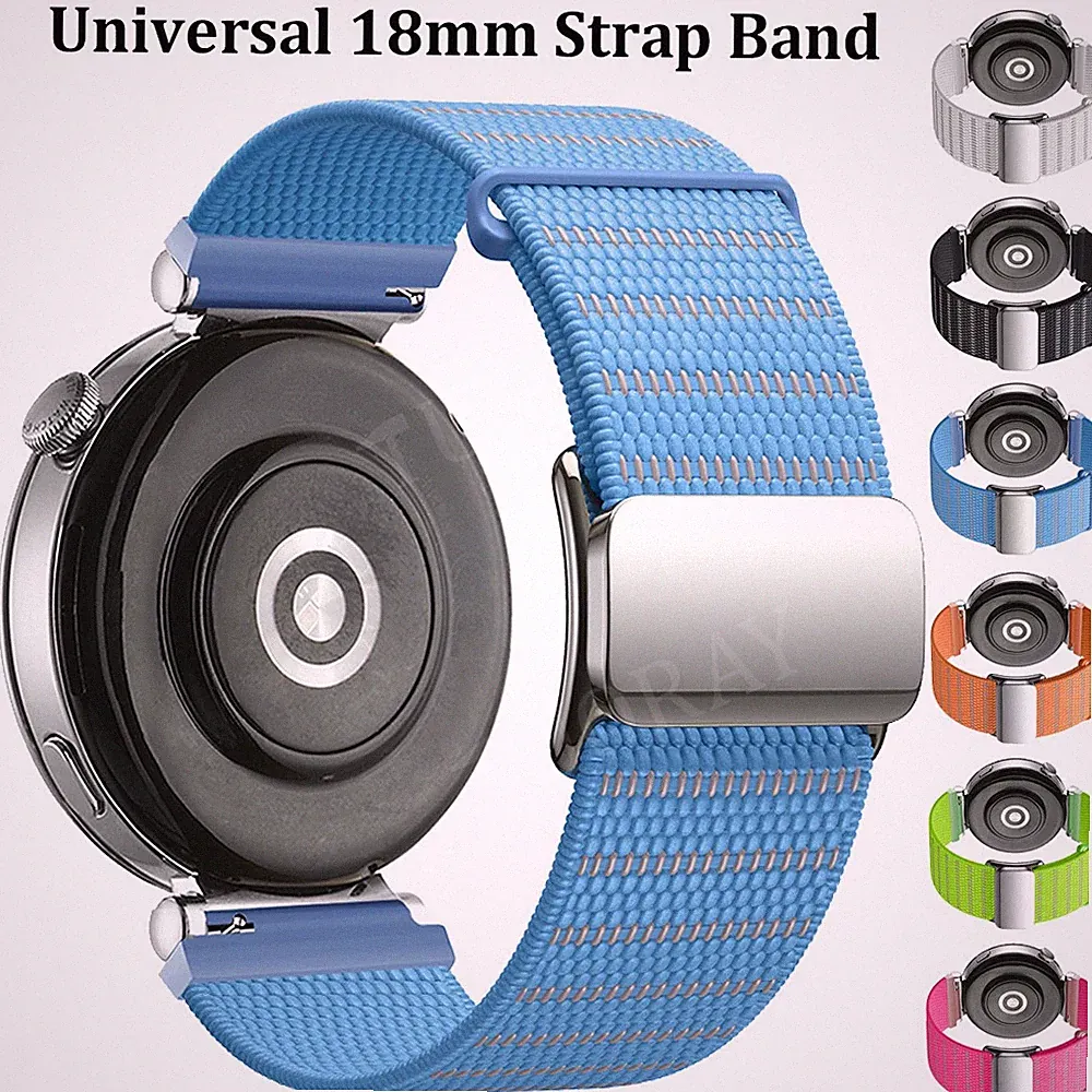 18mm Für Garmin Forerunner 265S/Venu 2S/Vivoactive 4S/Move Magnet Nylon Armband