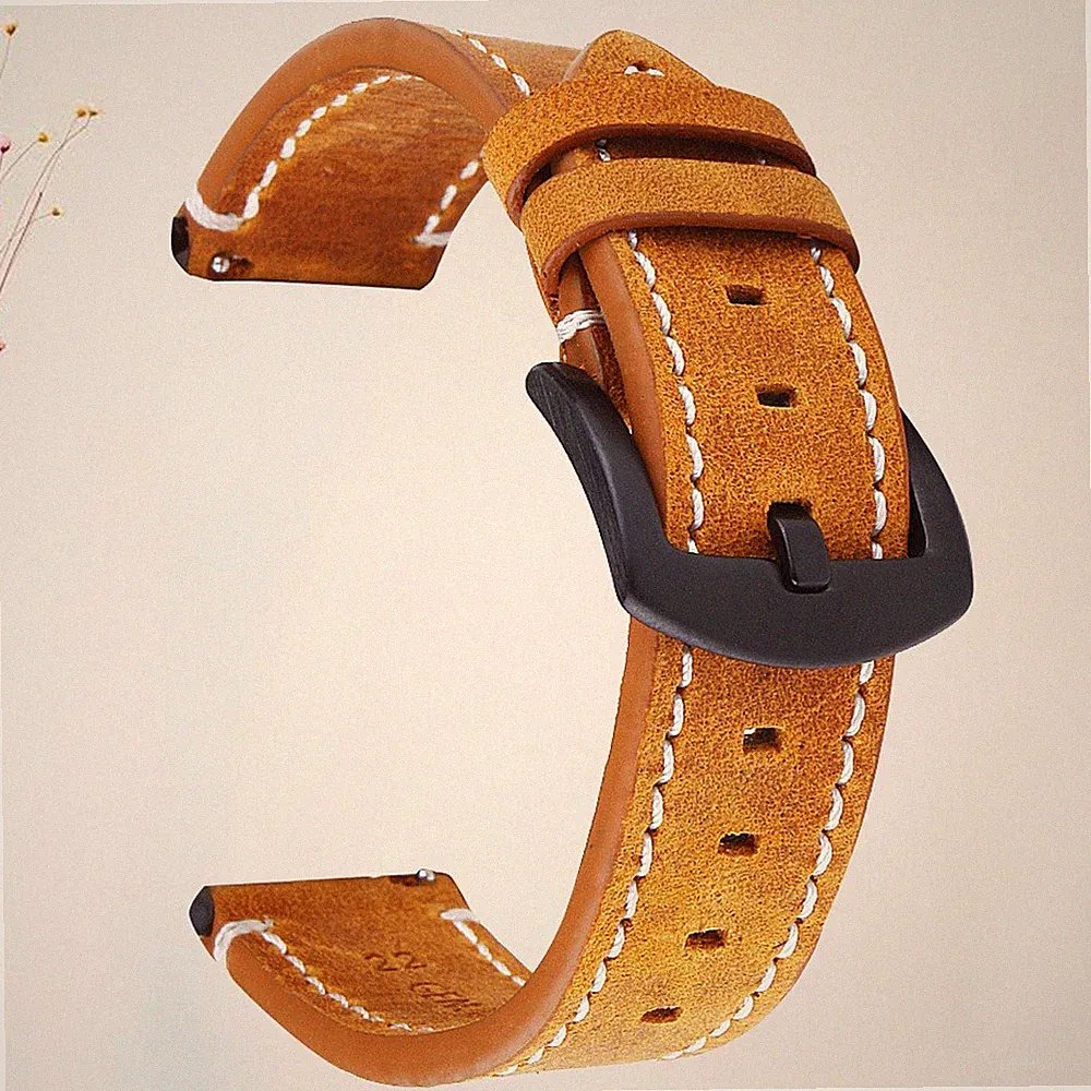 1Pc 18mm Original Leder Uhrenarmband Retro Smartwatch Band Ersatz Armbanduhr