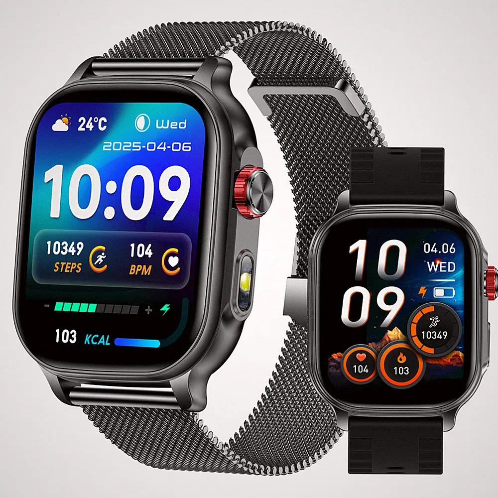 2,01" HD Smartwatch Herren Militär mit Bluetooth Telefonfunktion Fitness 1400mAh