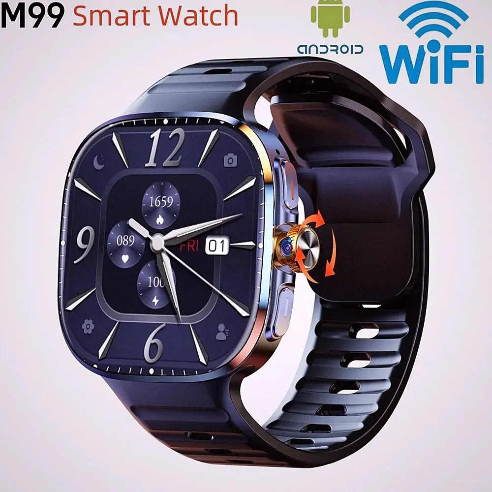 2,4" Großbildschirm 4G SIM Card Smartwatch M99 Android 10 3GB+32GB 2100mAh NFC