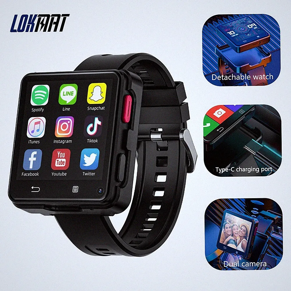 2,64" 4G Smartwatch LOKMAT APPLLP 2 Max Android 11 Dual Kamera 4GB+64GB 1200mAh