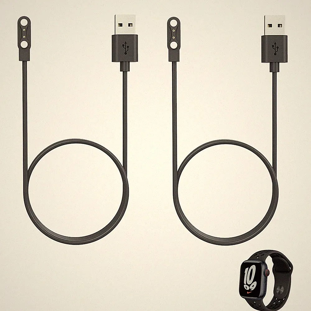 2 Stück Ladekabel Smartwatch Magnetisch 2 Polig 4mm, Ladegerät für Smartwatch, U