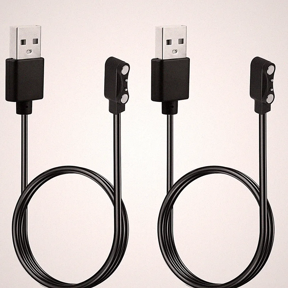 2 Stück Smartwatch Ladekabel 2 pin 4mm, Universal Ladegerät Smartwatch, USB