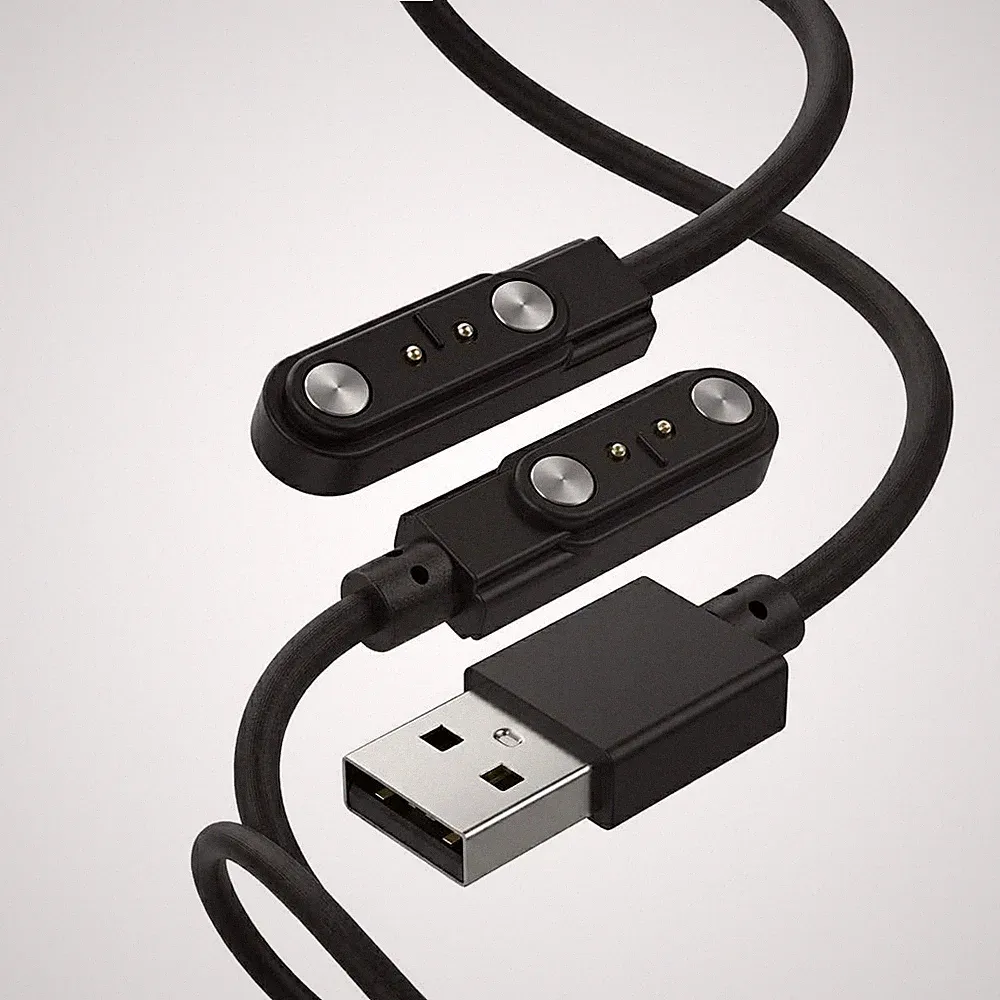 2 Stück Smartwatch Ladekabel Magnetisch 2 Pin USB, Universal Ladekabel Uhr 60cm