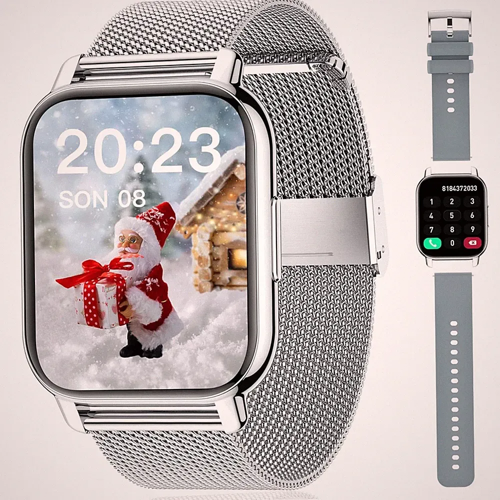 2-Zoll Touch-Smartwatch mit Herzfrequenzmonitor und Eleganz für Damen und Herren