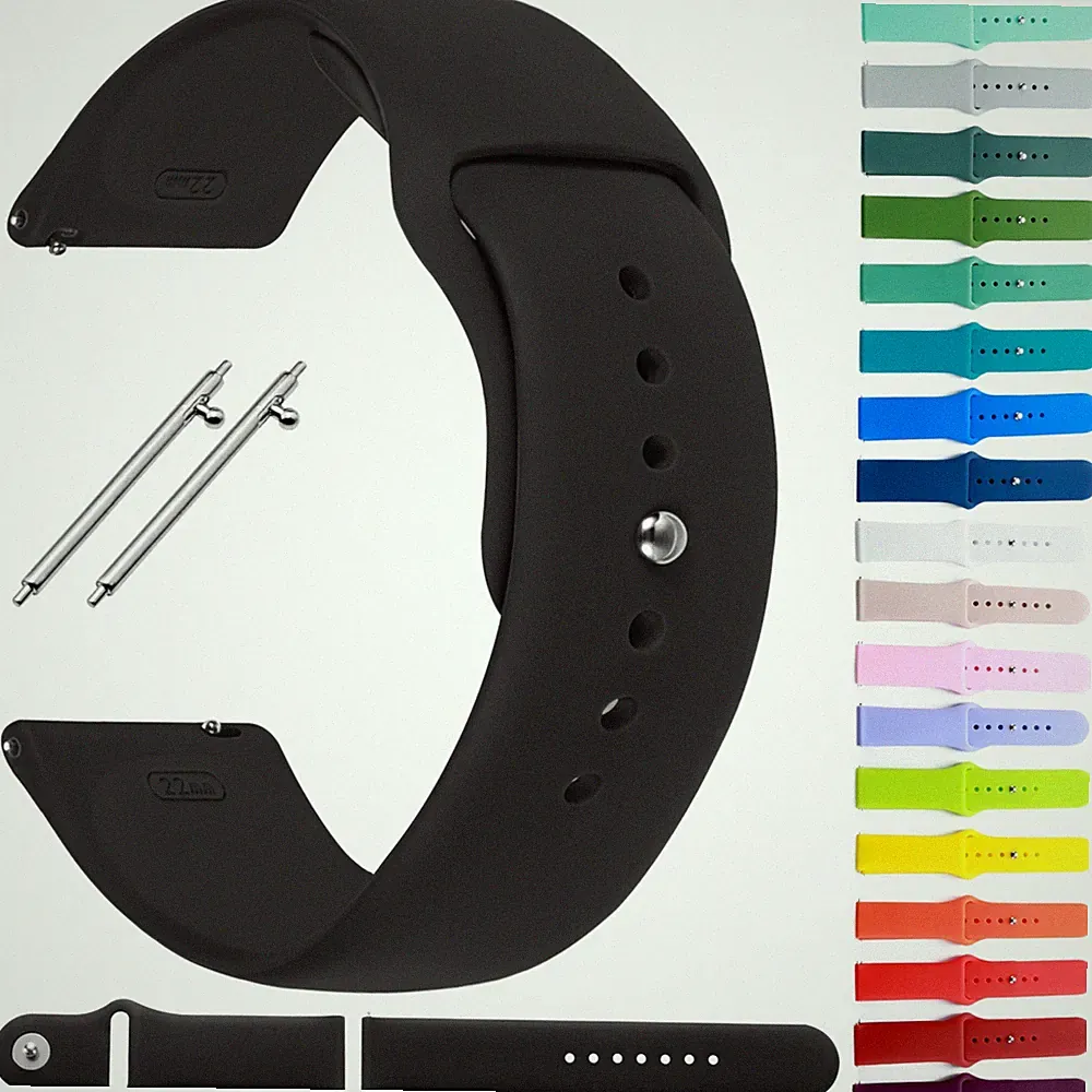20 | 22 mm Universal Silikon Uhrenarmband Ersatz Armbanduhr Smartwatch Sport