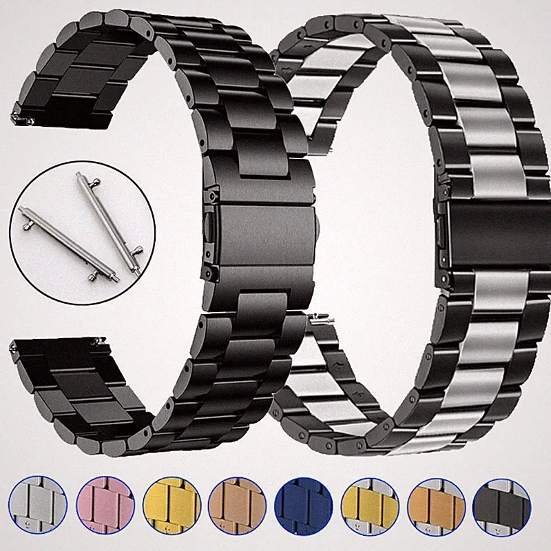 20~22mm Ersatz Armband Universal Metall Edelstahlband Uhrenarmband Smartwatch DE