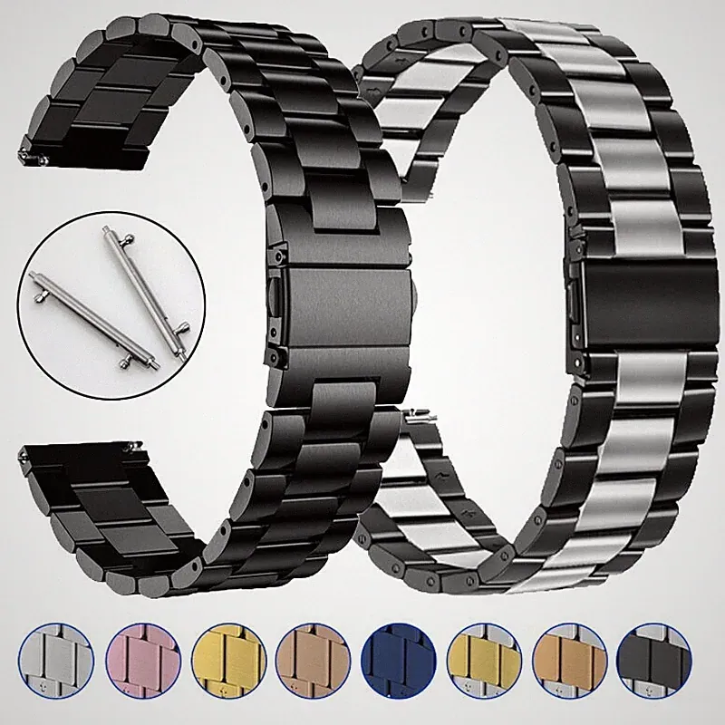 20~22mm Ersatz Armband Universal Metall Edelstahlband Uhrenarmband Smartwatch DE