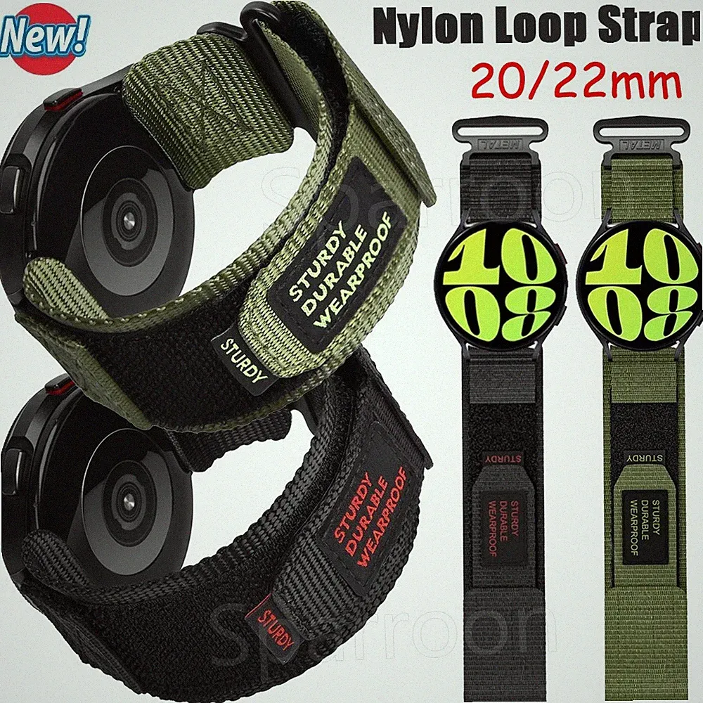 20/22mm Ersatzband Armband Universal Nylon Loop Uhrenarmband Smartwatch Quickfit