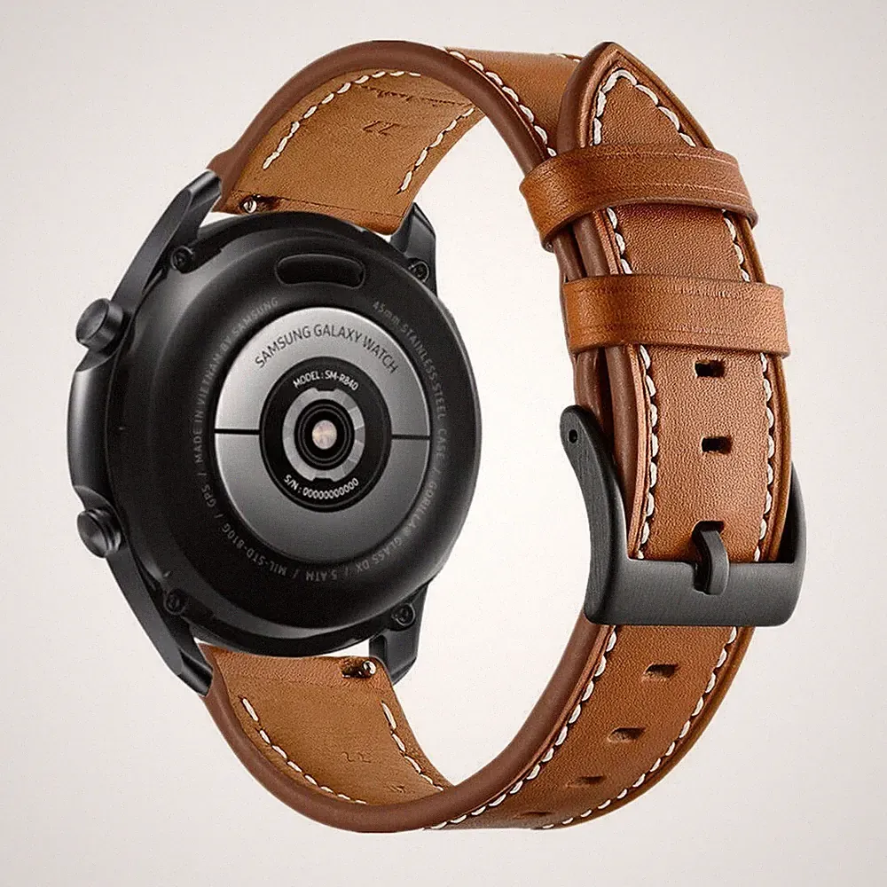 20~22mm Leder Armband für Samsung Garmin Huawei Amazfit Uhrenarmband Smartwatch