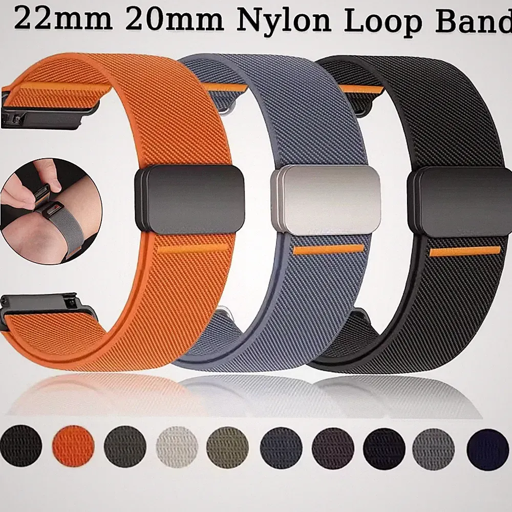 20/22mm Magnet Ersatz Armband Universal Nylon Sport Band Uhrenarmband Smartwatch