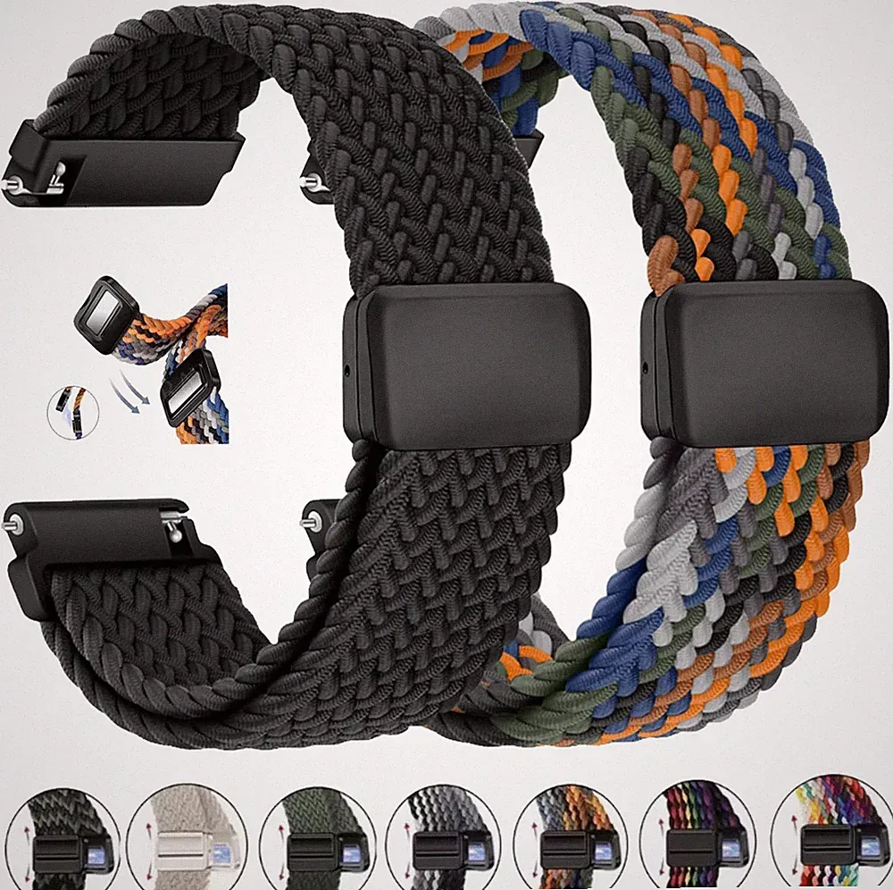 20/22mm Universal Braided Nylon Armband Ersatzband Sport Uhrenarmband Smartwatch