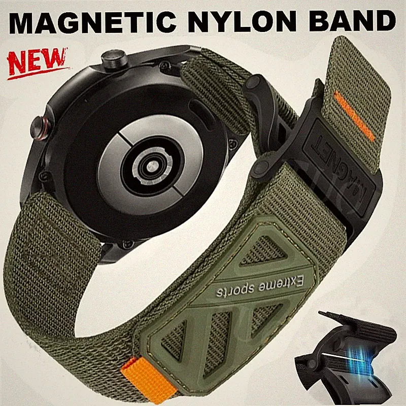 20/22mm Universell Magnet Nylon Sport Armband Uhrenarmband Smartwatch Ersatzband
