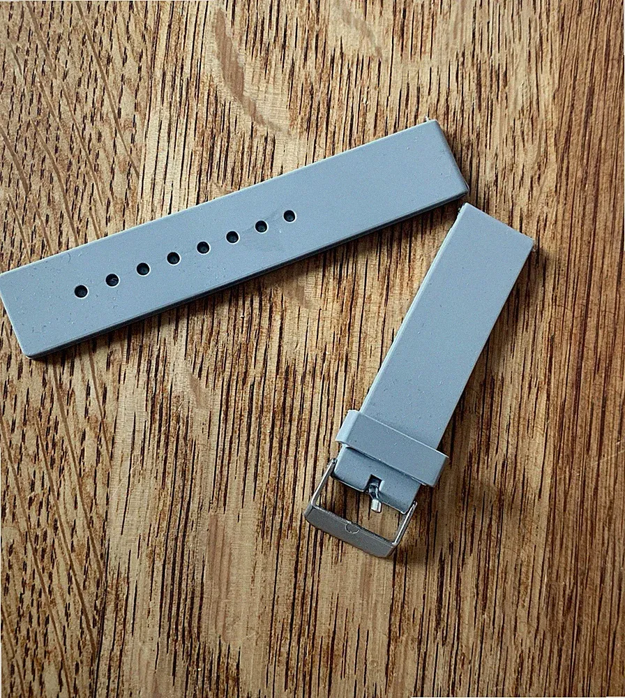 20 mm Silikon Uhrenarmband Ersatz Armbanduhr Smartwatch Band silbergrau wie neu