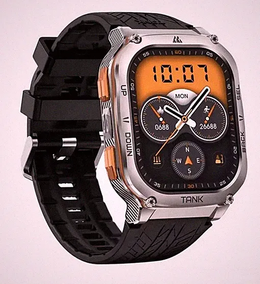 2024 KOSPET TANK M3 Ultra SILBER GPS Smartwatch für Herren Damen 480mAh NEU
