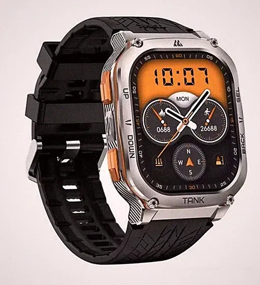 2024 KOSPET TANK M3 Ultra SILBER GPS Smartwatch für Herren Damen 480mAh NEU
