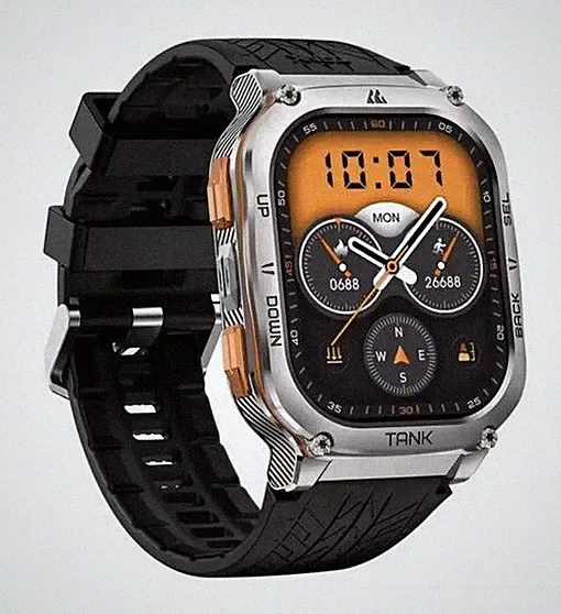 2024 KOSPET TANK M3 Ultra SILBER GPS Smartwatch für Herren Damen 480mAh NEU