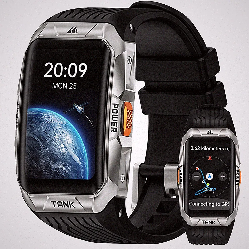 2024 KOSPET TANK X2 Ultra GPS Smartwatch Herren IP69K Wasserdicht 290mAh Akku