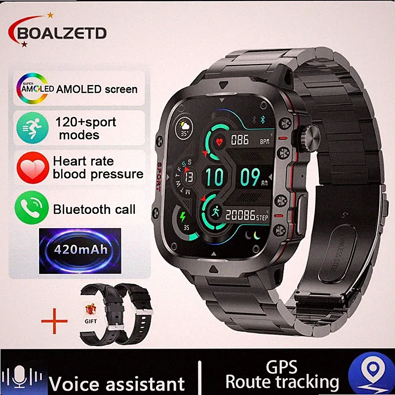 2024 Xiaomi Military Smart Watch Herren IP68 5ATM Outdoor Sport Fitness Tracker H