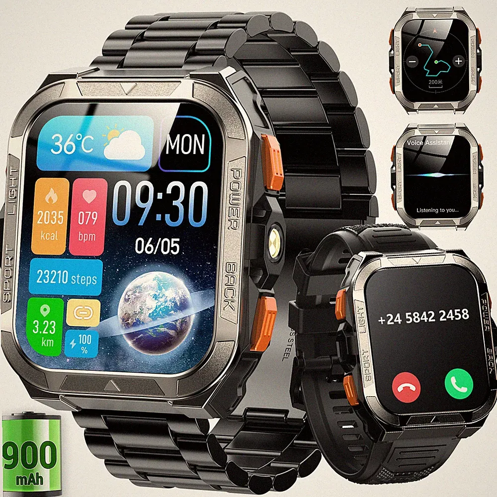 2025 Militär GPS Smartwatch Herren mit KI-ChatGPT KI-Übersetzung für Android iOS