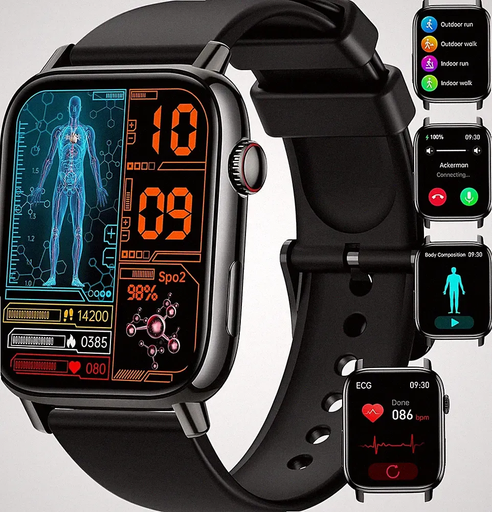 2025 Neu Smartwatch Herren Damen mit Telefonfunktion Wasserdicht für Android IOS