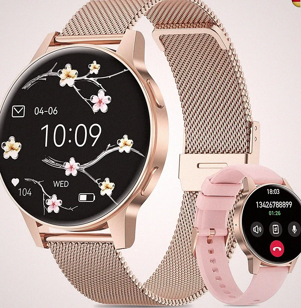 2025 Smartwatch Damen mit SIRI/ET/HRV, 1.27" TFT Voll Touch Screen Smart Wach