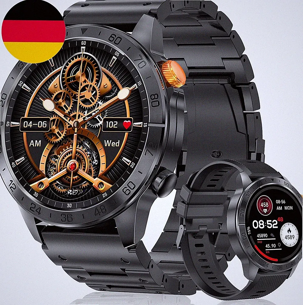 2025 Smartwatch Herren ET/HRV/SIRI Herren 1,43" AMOLED Mit Telefonfunktion/24H H