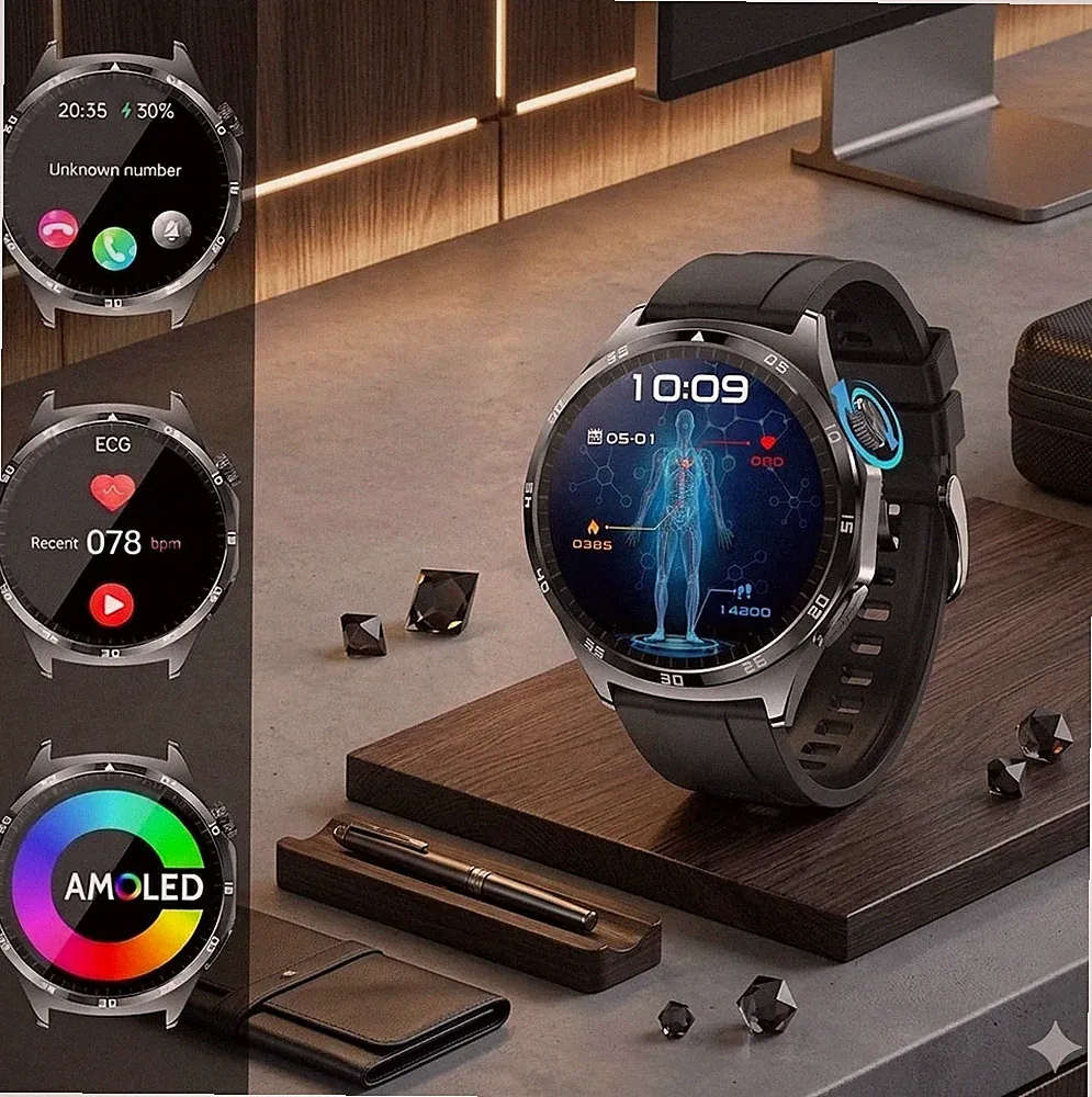 2026 Fitness Smartwatch Herren 120+ Sport MET IP68 SpO2 Schlafmonitor NEU