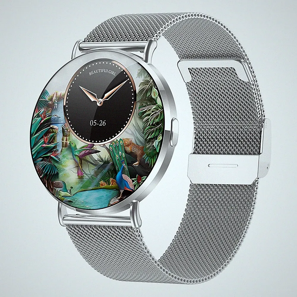 2026 Frauen Dame Smartwatch 1.32" Bluetooth-Anruf Herzfrequenz-Blutdruck Monitor