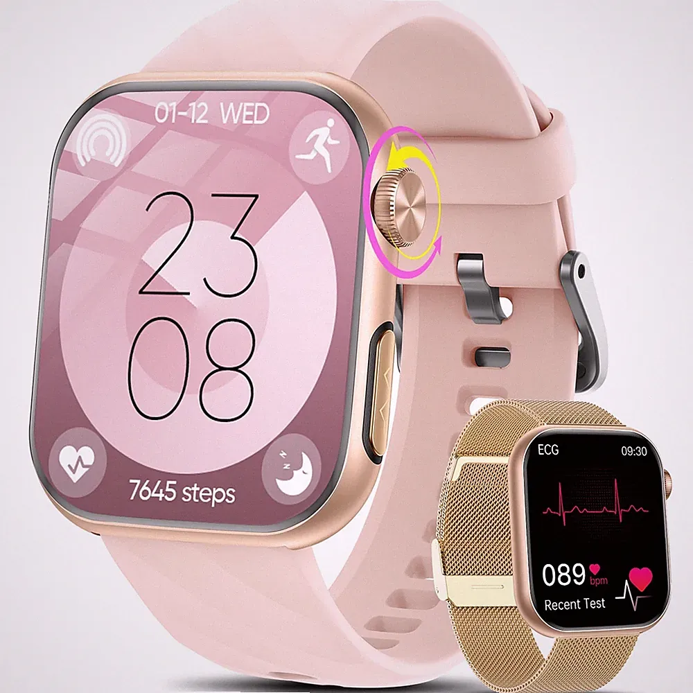 2026 Neu Smartwatch Damen mit EKG+HRV/Blutdruck/Menstruationszyklus/Schlaf