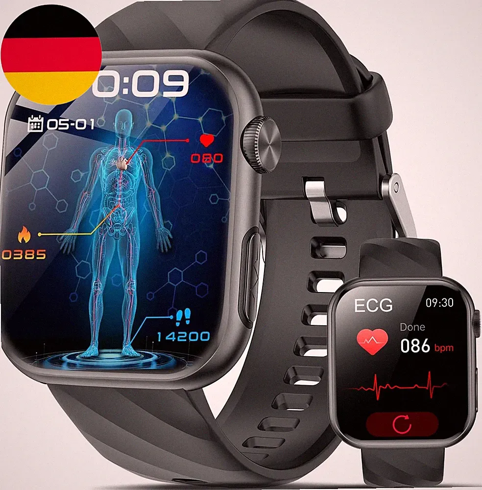 2026 Neu Smartwatch Ekg+Hrv/Bmi/Harnsäure/Βιυtｚυcker Herren Damen, 1.97'' AMOLED