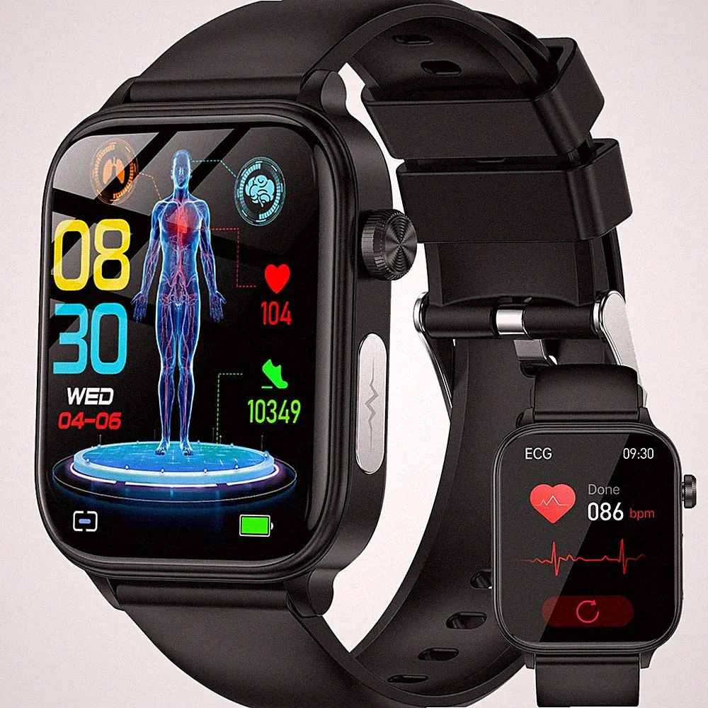 2026 Neu Smartwatch Herren Damen mit EKG/Blutdruck/Harnsäure/BMI/HRV