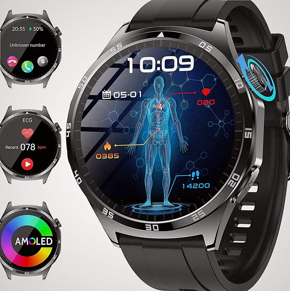 2026 Neu Smartwatch Herren Mit Ekg/Blutdruckmessung/Bmi/Harnsäure/Schlaf-Monitor